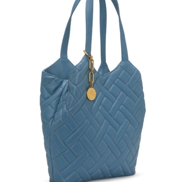 Vince Camuto Blue Quilted Shoulder Bag with Gold Charm - Picture 5 of 6